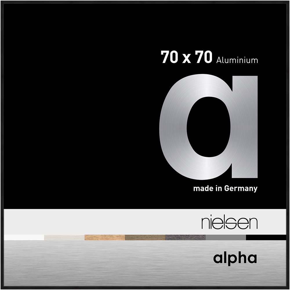 Alpha Noir anodisé mat 70 x 70 cm