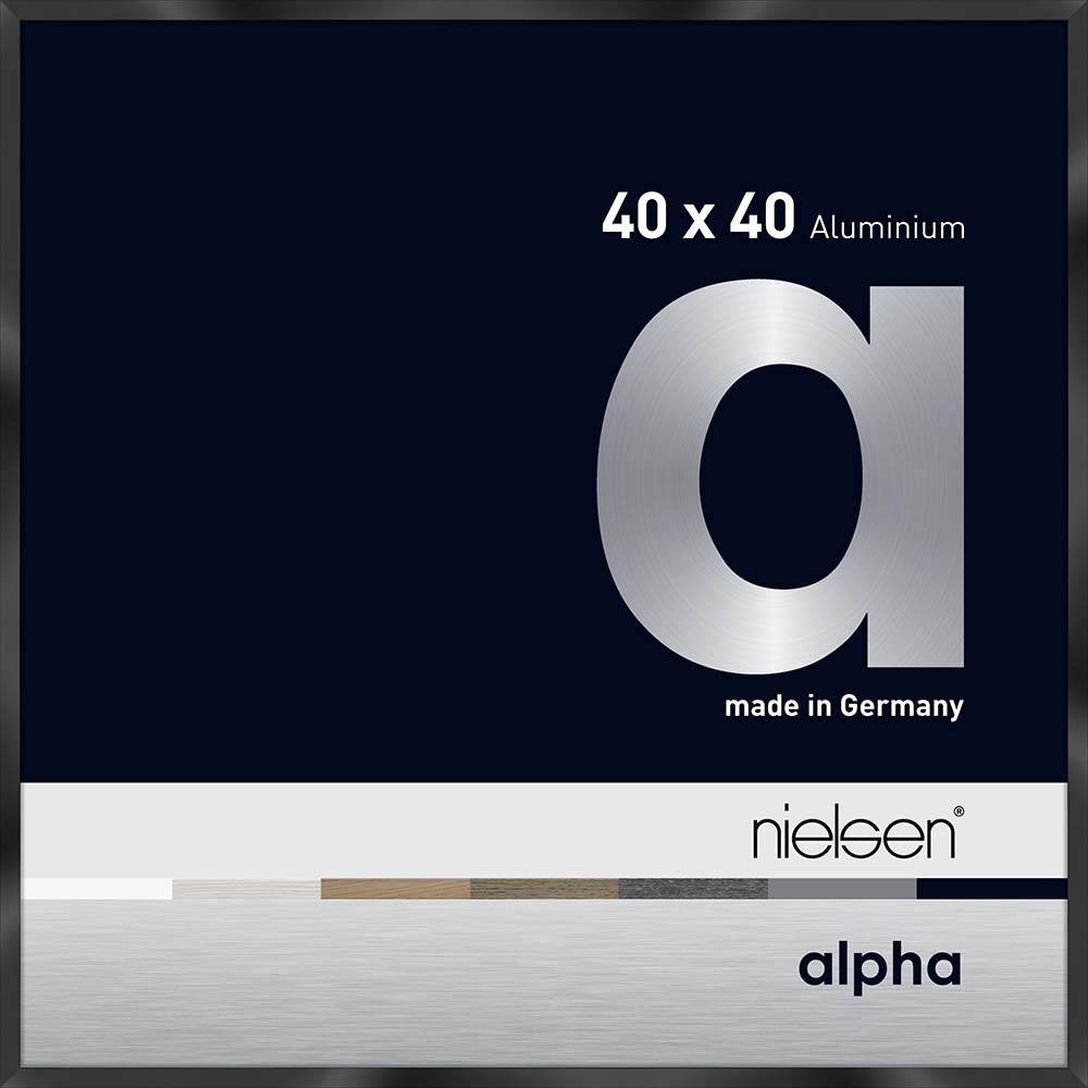 Alpha Noir anodisé brillant 40 x 40 cm