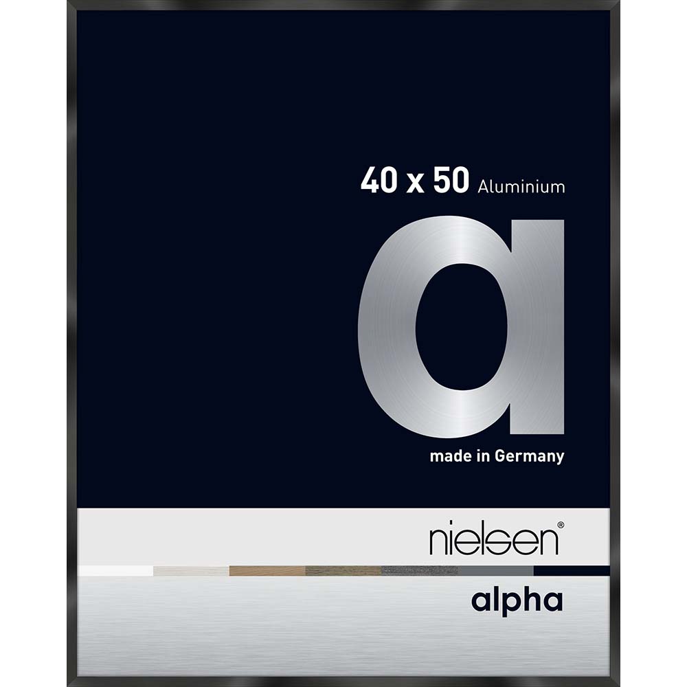 Alpha Noir anodisé brillant 40 x 50 cm
