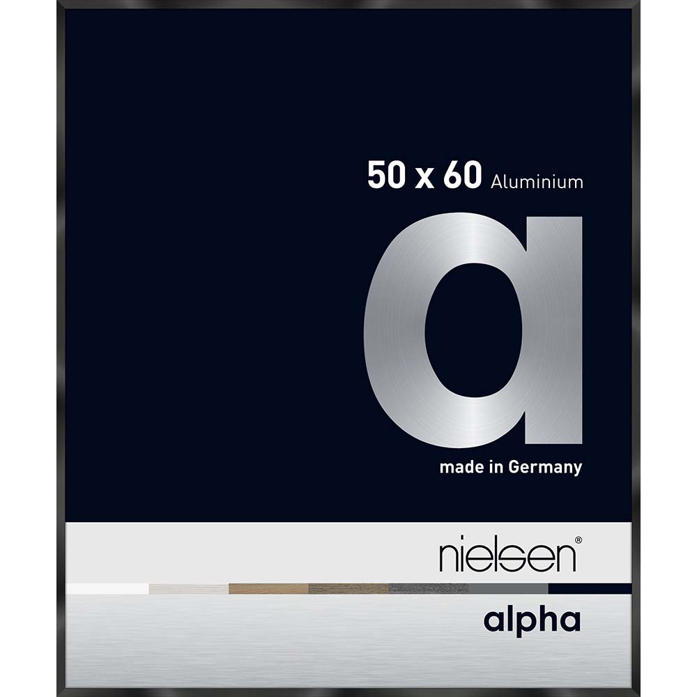 Alpha Noir anodisé brillant 50 x 60 cm
