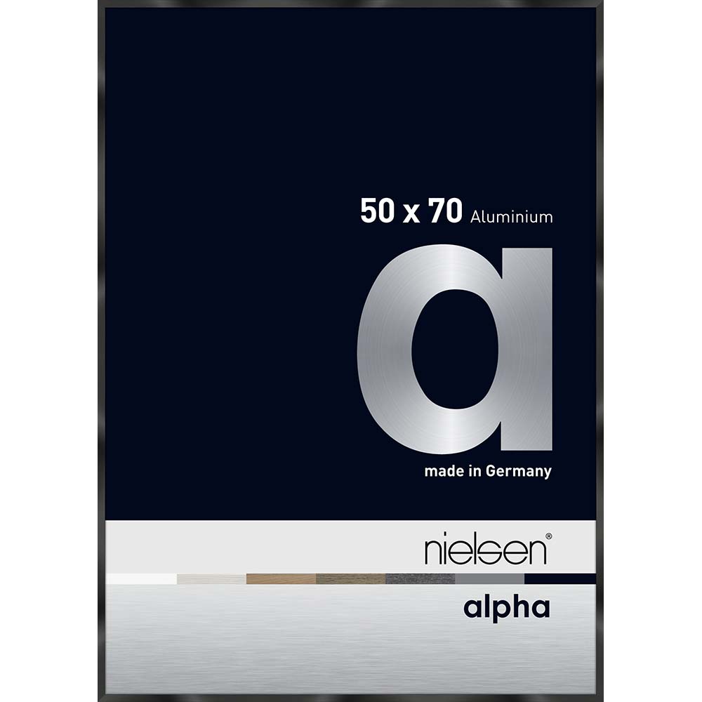 Alpha Noir anodisé brillant 50 x 70 cm