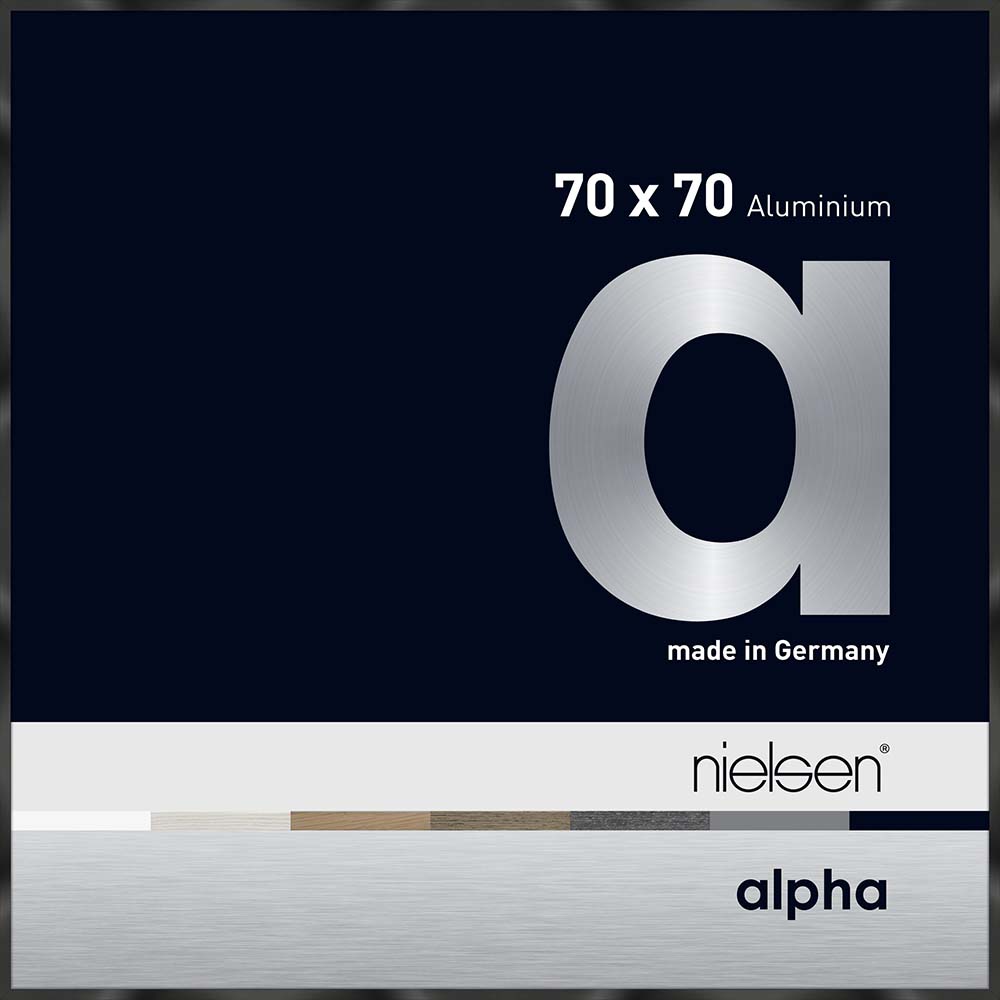 Alpha Noir anodisé brillant 70 x 70 cm